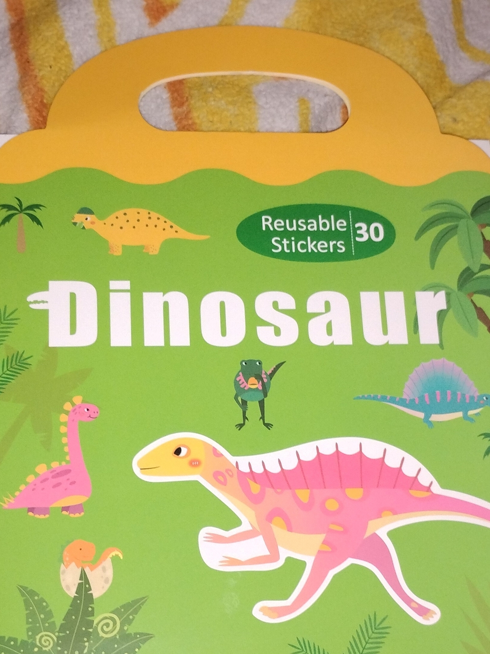 Dinosaur Reusable Sticker Book - Pink & Green